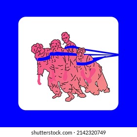 Metaphor for the enslaved mind.Vector illustration
