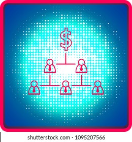 METAPHOR MEANING: Social pyramid as capitalist exploitation - inferior poor class of slaves and servants produce profit for superior wealthy and rich person with dollar. Vector illustration