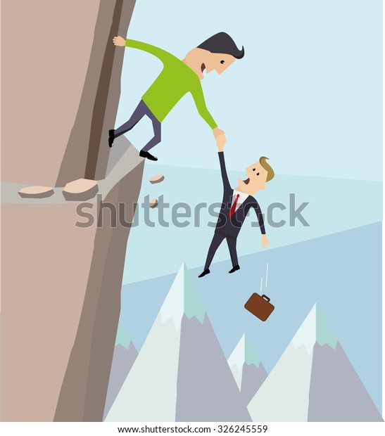 Metaphor Partnership Businessman Holding Partner Over Stock Vector ...