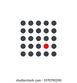 Metaphor for uniqueness, difference. Minimal independence icon. Creativity logo. Unique person concept. Success idea