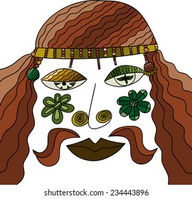 metaphorical notation of nature as a a man in hippie style