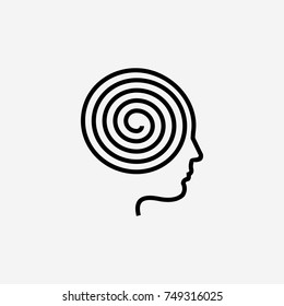 Metaphysics icon. Brain spiral