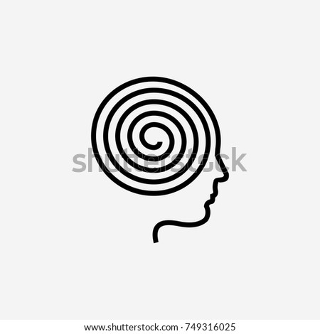 Metaphysics icon. Brain spiral