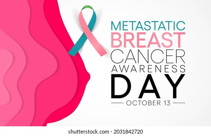 Metastatic Breast Cancer awareness day is observed every year on October 13, also referred to as advanced breast cancer that has spread beyond the part of the body where it started, Vector art
