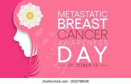 Metastatic Breast Cancer awareness day is observed every year on October 13, also referred to as advanced breast cancer that has spread beyond the part of the body where it started, Vector art