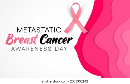 Metastatic Breast Cancer awareness day is observed every year on October 13, also referred to as advanced breast cancer that has spread beyond the part of the body where it started, Vector art