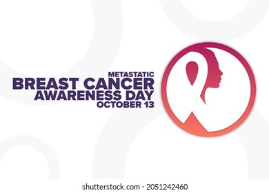 Metastatic Breast Cancer Awareness Day. October 13. Holiday concept. Template for background, banner, card, poster with text inscription. Vector EPS10 illustration