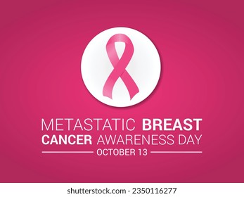 Metastatic Breast Cancer awareness day is observed every year on October 13.Banner, poster, card, background design template.