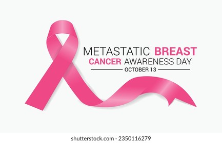 Metastatic Breast Cancer awareness day is observed every year on October 13.Banner, poster, card, background design template.