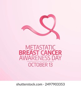 Metastatic Breast Cancer Awareness Day vector design template good for celebration usage. Vector ribbon. flat design. eps 10.