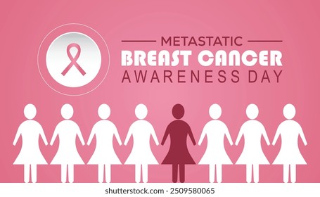 Metastatic Breast Cancer Awareness Day is observed every year on October. Medical Healthcare Awareness concept. background, placard, banner template Vector illustration design.