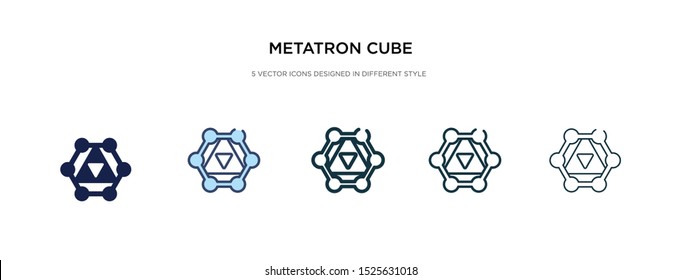 metatron cube icon in different style vector illustration. two colored and black metatron cube vector icons designed in filled, outline, line and stroke style can be used for web, mobile, ui