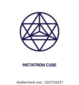 metatron cube icon from geometry collection. Thin linear metatron cube, life, sacred outline icon isolated on white background. Line vector metatron cube sign, symbol for web and mobile