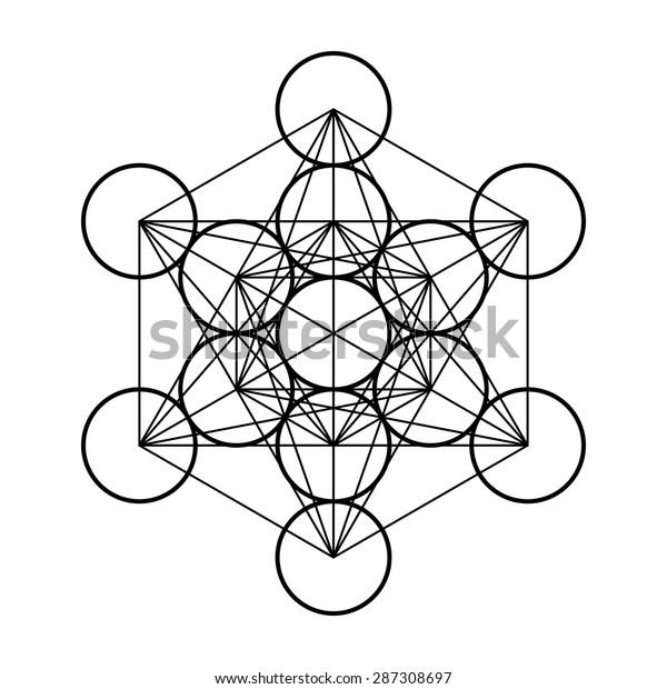 Metatron Cube Sacred Geometry Flower Life Stock Vector (Royalty Free ...