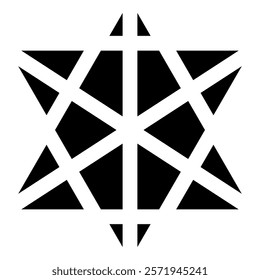 Metatron cube Sacred geometry icon black color vector illustration image flat style