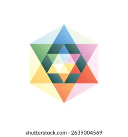 Metatron's cube. Editable vector icon, coloured.