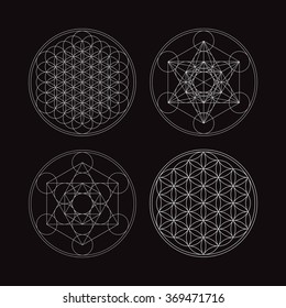 Metatrons Cube and Flower of life.