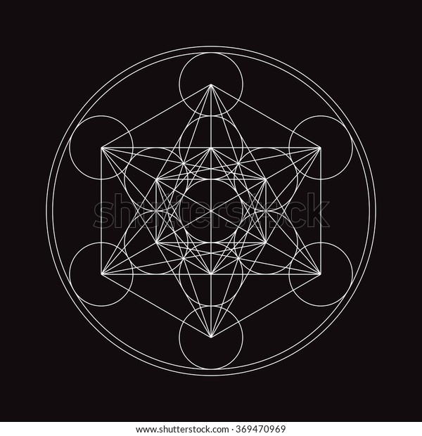 Metatrons Cube Flower Life Stock Vector (Royalty Free) 369470969 ...