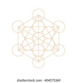 Metatrons Cube - Flower of Life. Vector illustration.