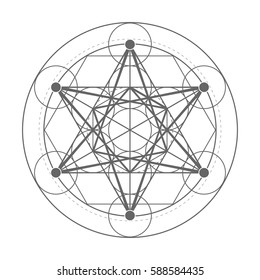 Metatrons Cube symbol. Sacred geometry vector illustration