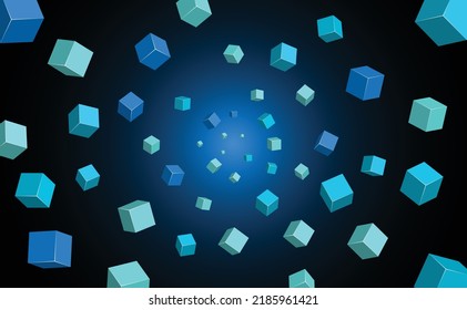 Metaverse 3d Cube Blockchain Science Fiction Social Network Connection Background