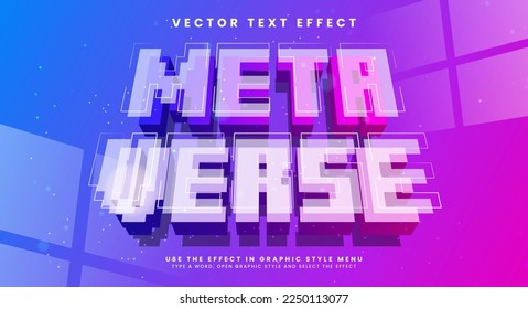 Metaverse 3d editable text effect suitable fot digital cryptocurrency theme.