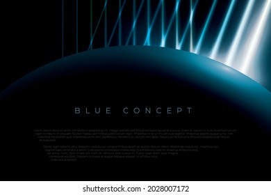 Metaverse abstract background. Laser beams on the background of the sphere. Minimalistic background for presentation and poster.