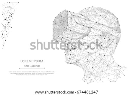 Metaverse. Abstract mash line and point virtual reality on white background with an inscription. Starry sky or space, consisting of stars and the universe. Vector technology illustration