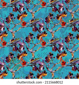 Metaverse abstract vector pattern. Endless texture on blue background.
