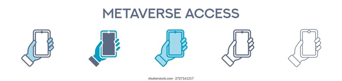 Metaverse Access Element für Design Graphic - Multi Styles. Vektorgrafik von zwei farbigen und schwarzen. Mehrere Icons Designs können für Mobile, UI, Web verwendet werden