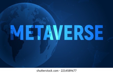 Logotipo abstracto de tecnología cibernética del juego de fondo Metaverse. Futurista fondo metaverso de neón realidad virtual