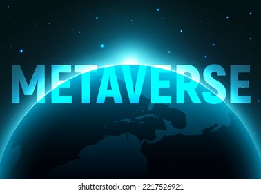 Metaverse background game 3d abstract cyber technology logo. Futuristic neon metaverse background virtual reality