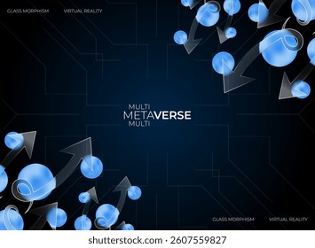 metaverse background illustration with arrow facing line future, for landing page, advertisement, marketing, header