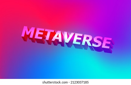 Metaverse and blockchain concept, the word Metaverse virtual reality and augmented reality technology vector illustration
