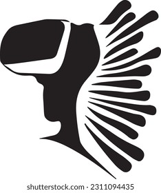 metaverse bot icon in black