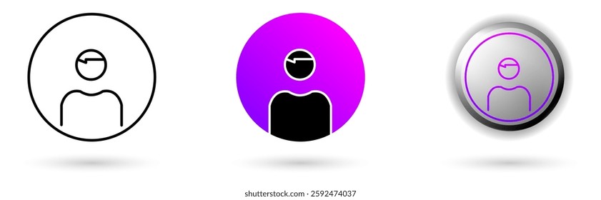 Metaverse Character modern icons represent the virtual world and future digital technology, various outline, solid and glossy effect styles, ideal for NFT, games, presentations etc.