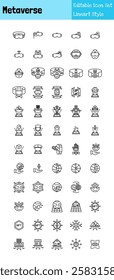 Metaverse Collection Icon Set Lineart Style