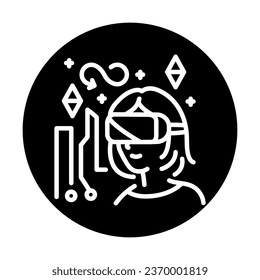 Metaverse color line icon. Digital crypto art. Outline pictogram for web page, mobile app, promo