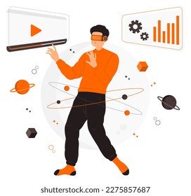 Metaverse concept illustration. Virtual reality experience illustration