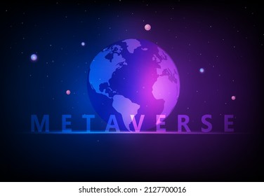 Metaverse concept, the word Metaverse virtual reality and augmented reality technology vector illustration