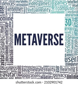 Metaverse conceptual vector illustration word cloud isolated on white background.