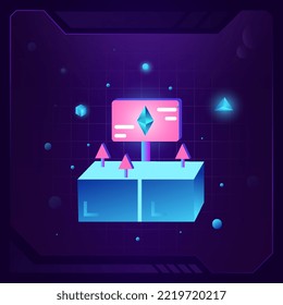 Metaverse Cryptowährung 3D - Vektorsymbol-Design