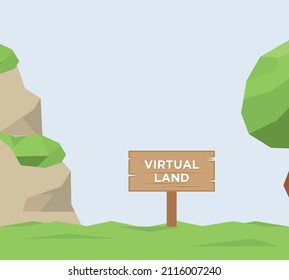 Metaverse Decentralized Virtual Land flat design