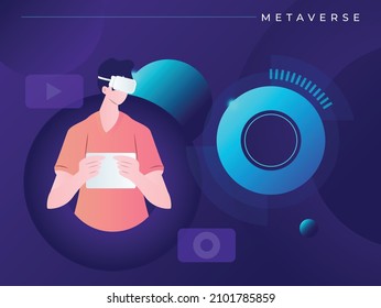 Concepto de diseño de fondo digital de Metaverse