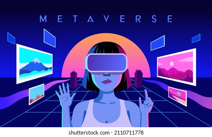 
Metaverse Digital Virtual Reality Technology digital cyber virtual space