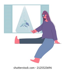 Metaverse Digital Virtual Reality Technology of a woman with glasses