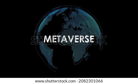 Metaverse digital virtual reality world technology with 3d hologram globe, vector illustration