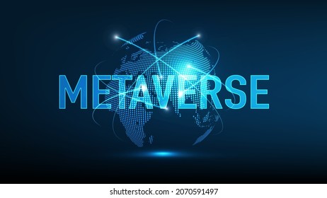 Metaverse digital world smart futuristic interface technology background, Vector Illustration