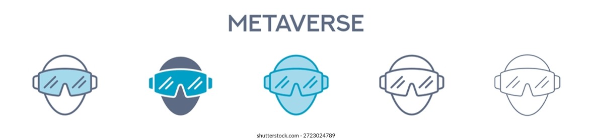 Metaverse Element For Design Graphic - Multi Styles. Vector Illustration Of Two Colored And Black. Multiple Icons Designs Can Be Used For Mobile, Ui, Web
