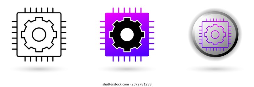 Metaverse Hardware modern icons represent the virtual world and future digital technology, various outline, solid and glossy effect styles, ideal for NFT, games, presentations etc.